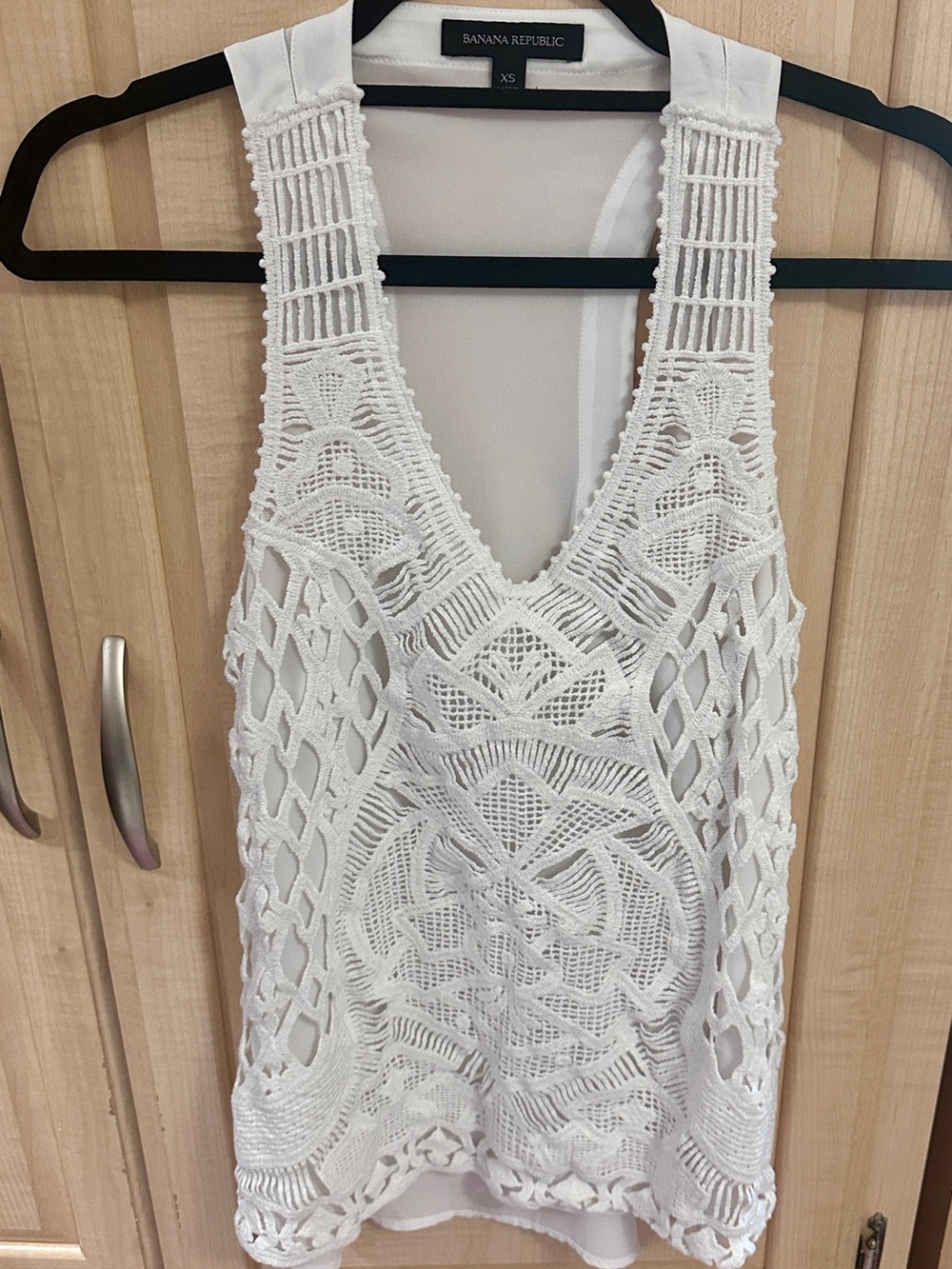 White Crochet Sheer Sleeveless Tank